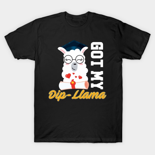 Got my dip llama funny graduation grad diploma col T-Shirt by Tianna Bahringer